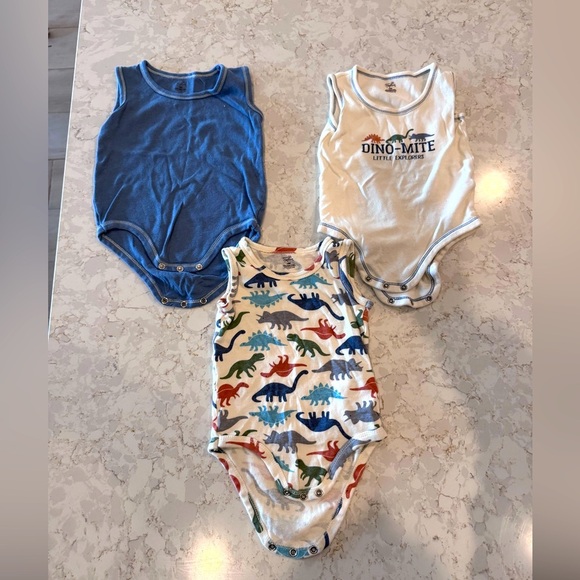 18Mos Dino themed onesies - Set of 3 - Picture 1 of 6